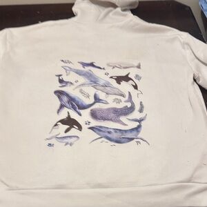 White Turtleneck with Whale Print